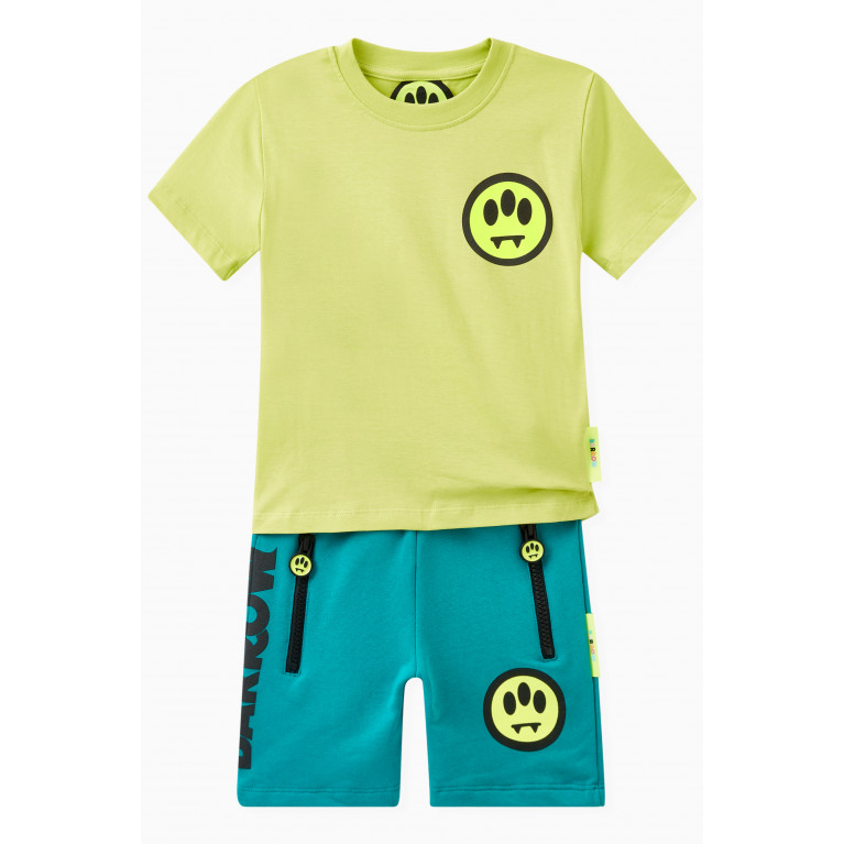 Barrow - Smiley-print T-shirt in Cotton Green