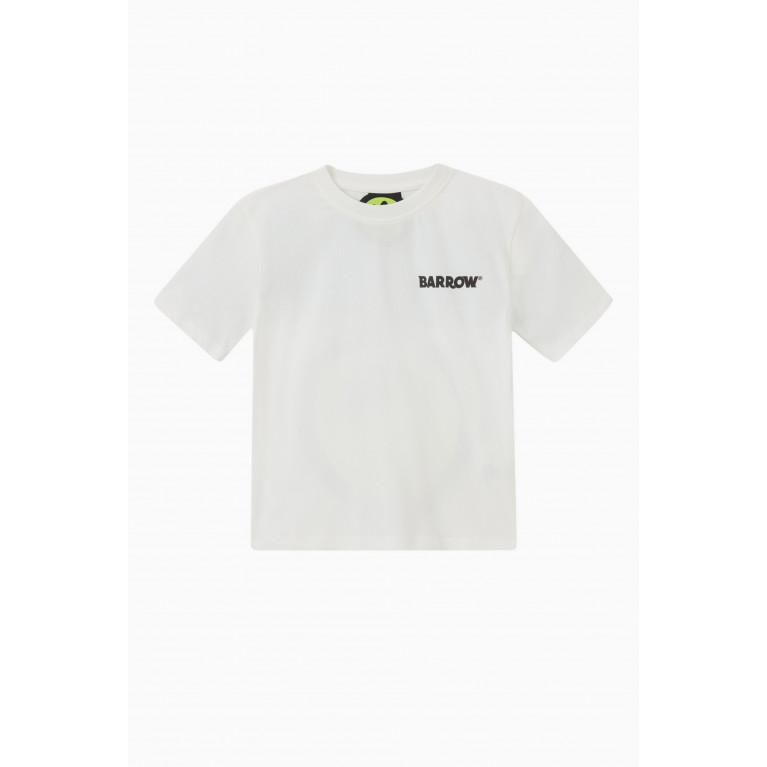 Barrow - Smiley Logo Printed T-shirt in Cotton