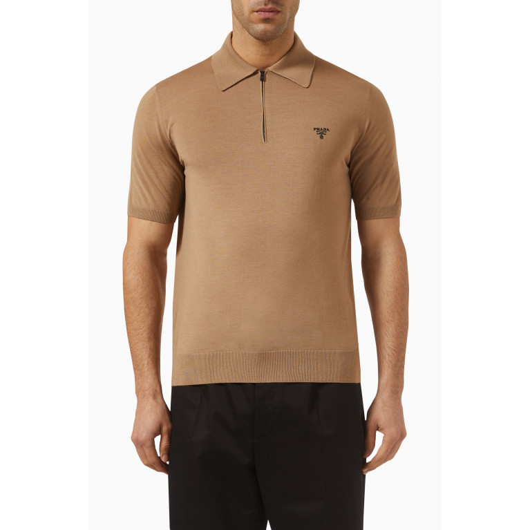 Prada - Polo Shirt in Wool Neutral