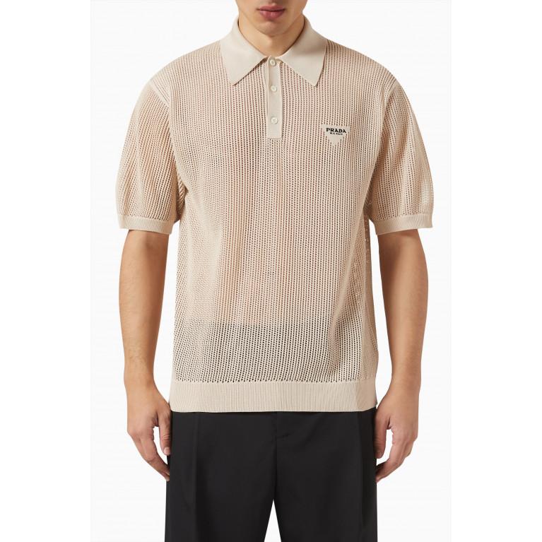 Prada - Logo Polo Shirt in Silk Blend