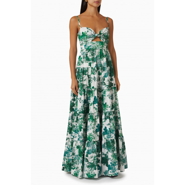Cara Cara - Delilah Cut-out Maxi Dress in Cotton-poplin Green