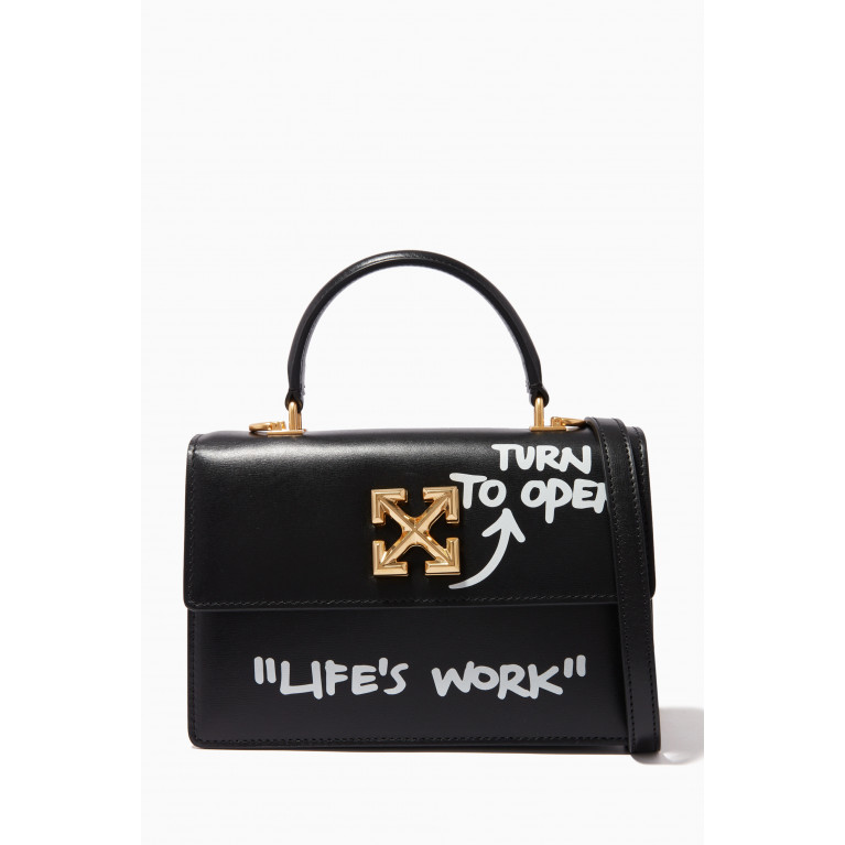 Off-White - Jitney 1.4 Top-handle Bag in Leather Black