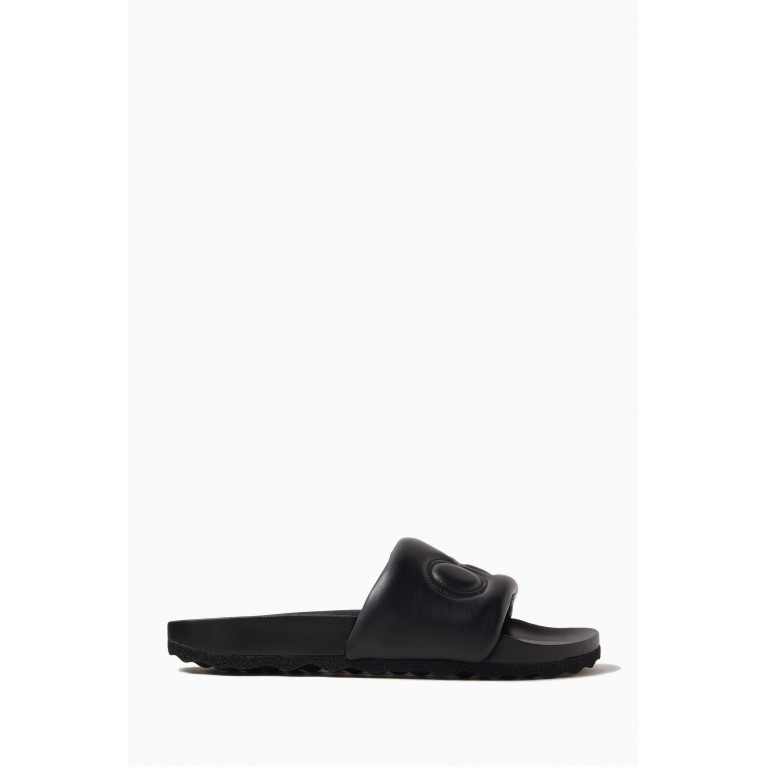 Off-White - Bookish Logo Slides in Leather