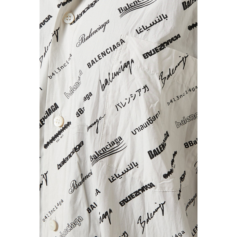 Balenciaga - Logomania Shirtdress in Cotton Poplin