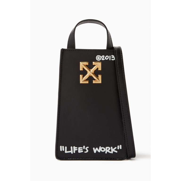 Off-White - Jitney Phone Bag in Leather Black