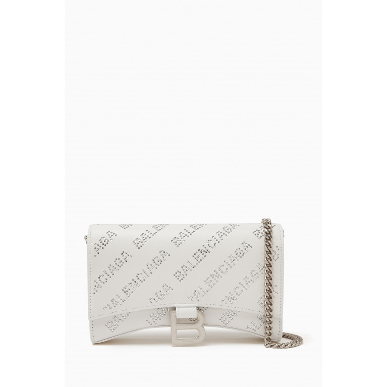 Balenciaga - Hourglass Rhinestones Wallet On Chain in Leather