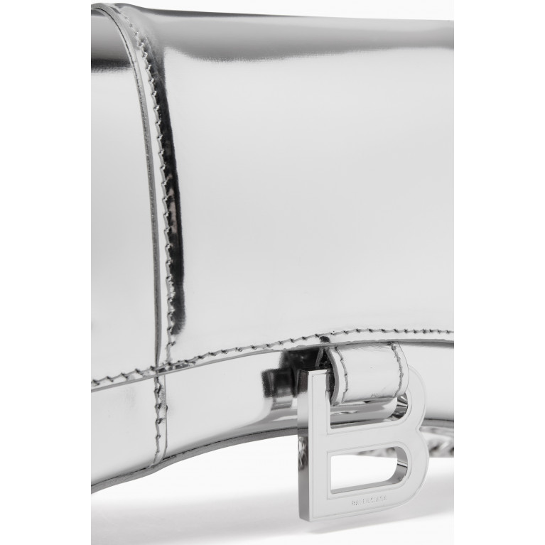 Balenciaga - Hourglass Wallet on Chain in Metallic Leather