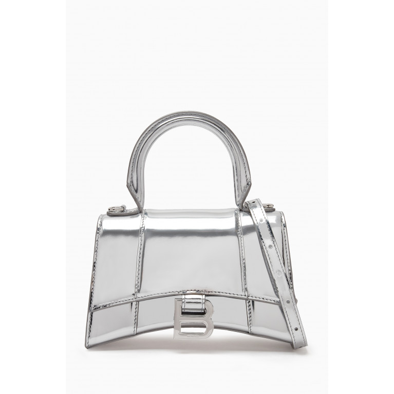 Balenciaga - Hourglass XS Top-handle Bag in Metallic Leather