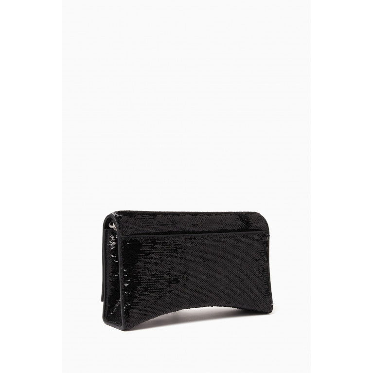 Balenciaga - Hourglass Wallet on Chain in Sequins & Leather