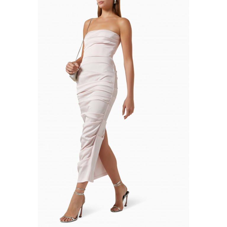 Alex Perry - Ace Tucked Strapless Dress in Satin Crepe