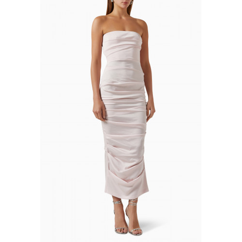 Alex Perry - Ace Tucked Strapless Dress in Satin Crepe