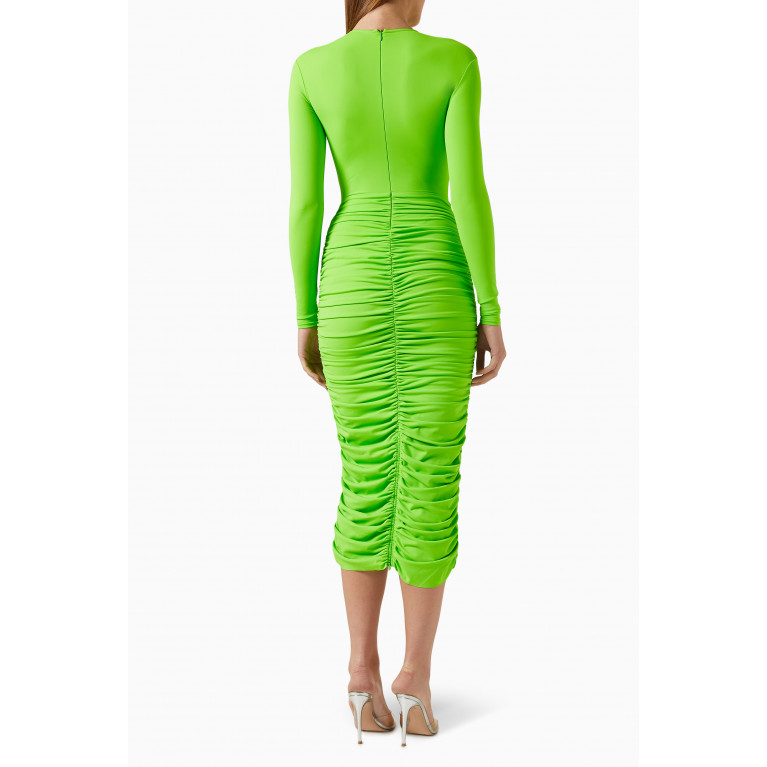 Alex Perry - Presley Ruched Midi Dress in Lycra