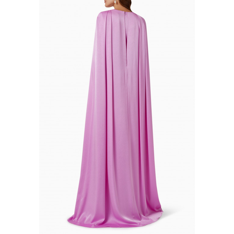 Alex Perry - Bentley Cape Gown in Satin Crepe Purple
