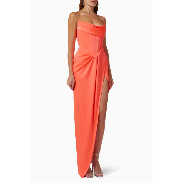 Alex Perry - Harland Longline Corset Gown in Satin Crepe