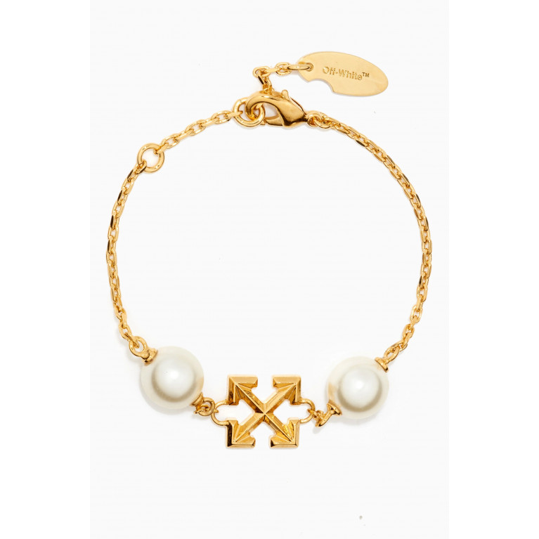 Off-White - Pearl Arrow Bracelet in Brass