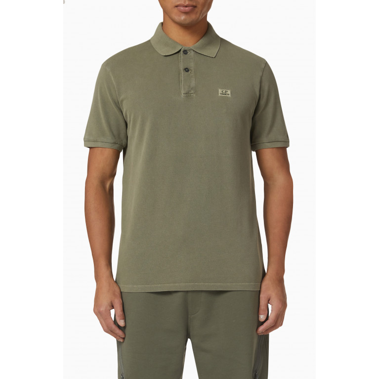 C.P. Company - Polo Shirt in 24/1 Cotton Piquet Green