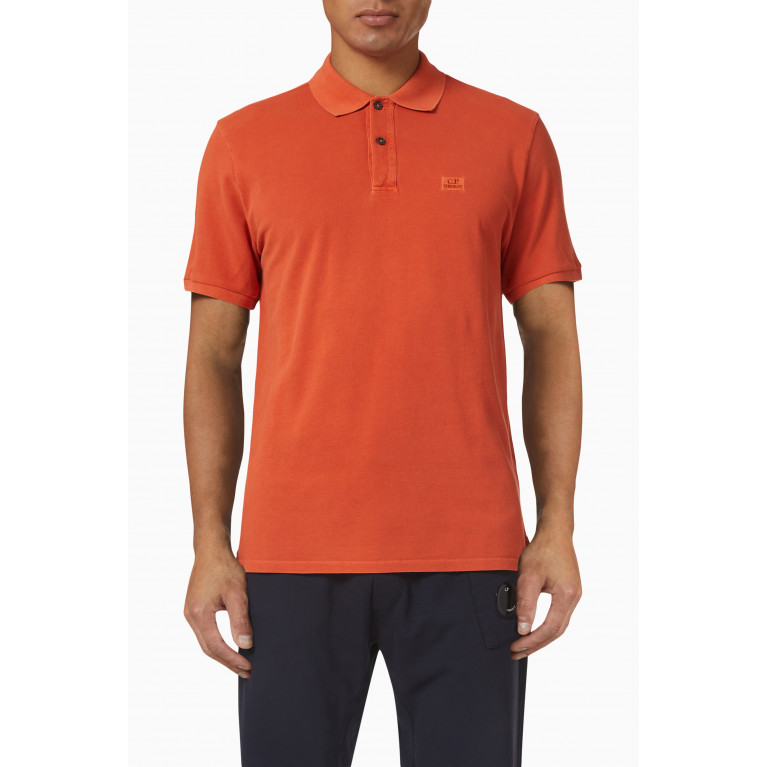 C.P. Company - Polo Shirt in 24/1 Cotton Piquet Orange