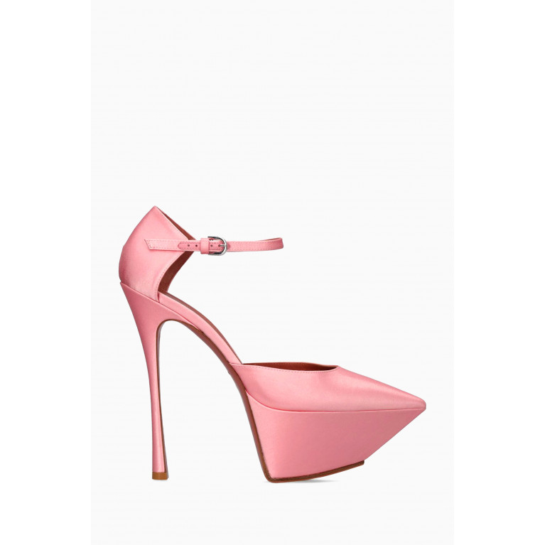 Angelica Plateau 150 Pumps in Satin Pink