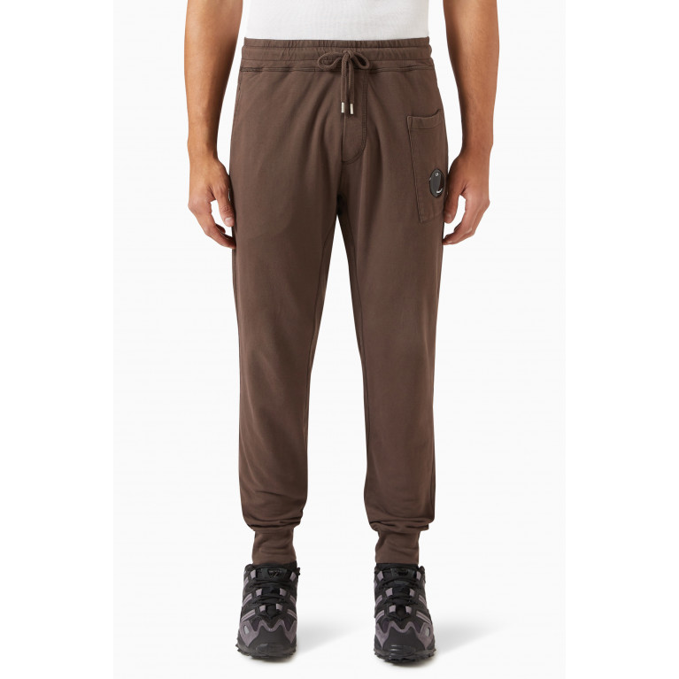 C.P. Company - Auxiliary Sweatpants in Cotton Fleece Brown