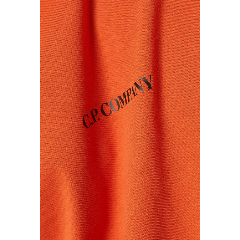 C.P. Company - Logo Compact Print T-shirt in 30/1 Cotton Jersey Orange
