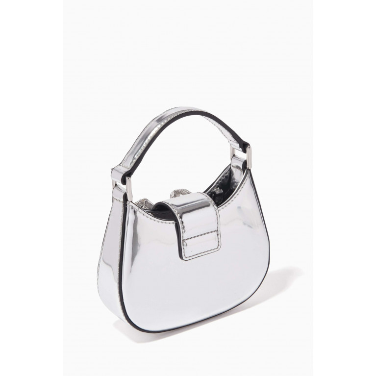 Self-Portrait - The Crescent Micro Bow Bag in Metallic Leather