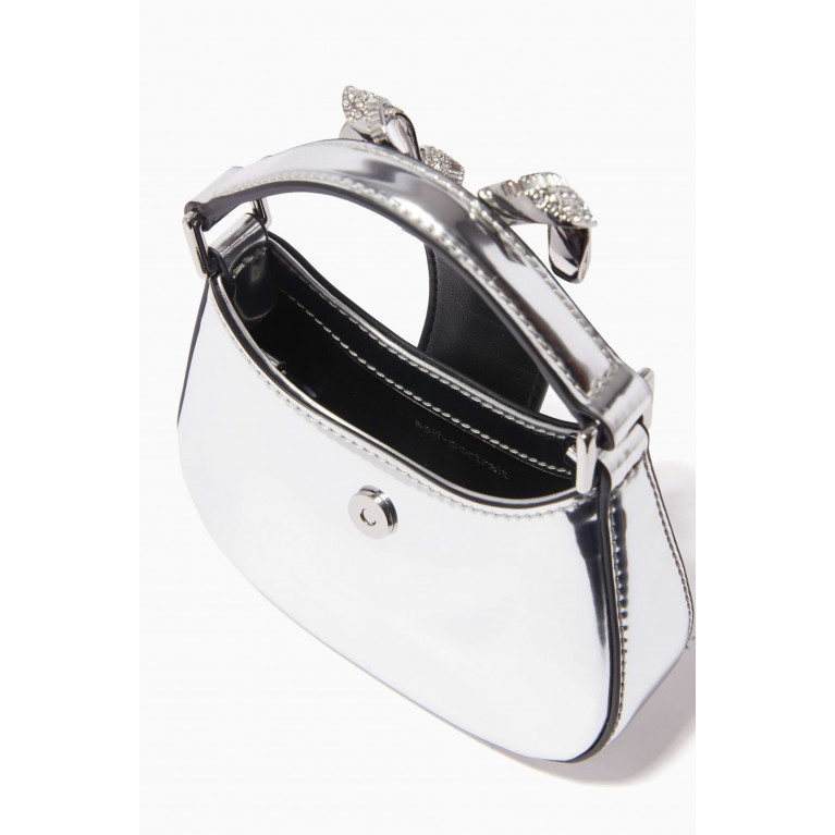 Self-Portrait - The Crescent Micro Bow Bag in Metallic Leather