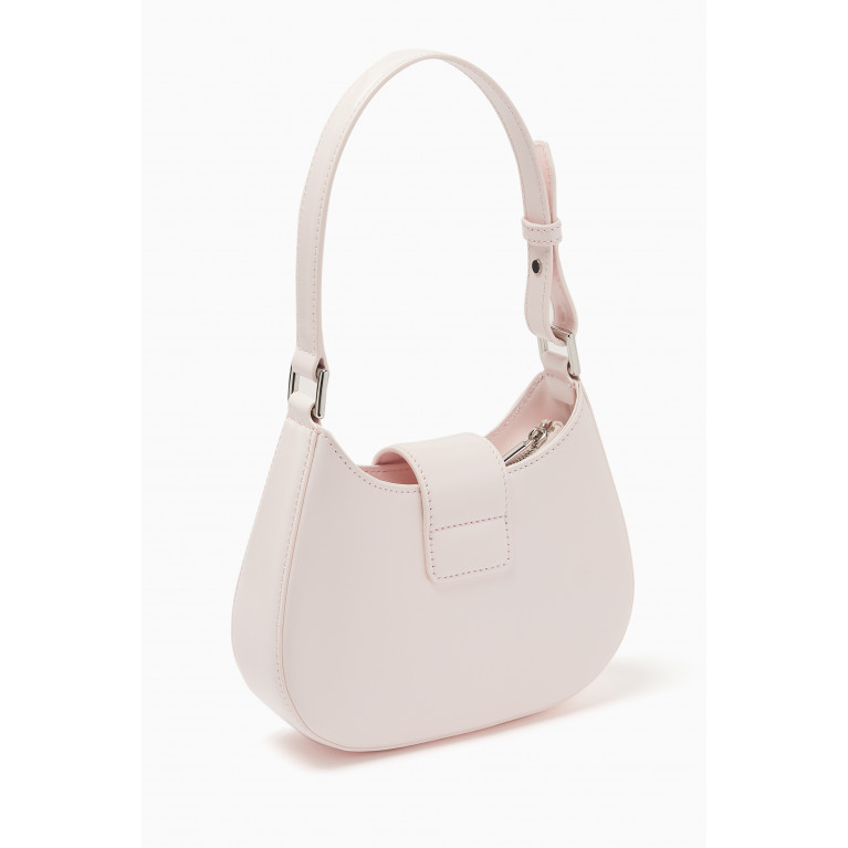 Self-Portrait - Mini Curved Bow Shoulder Bag in Leather