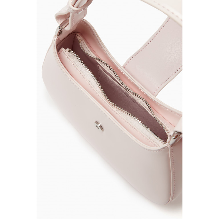 Self-Portrait - Mini Curved Bow Shoulder Bag in Leather