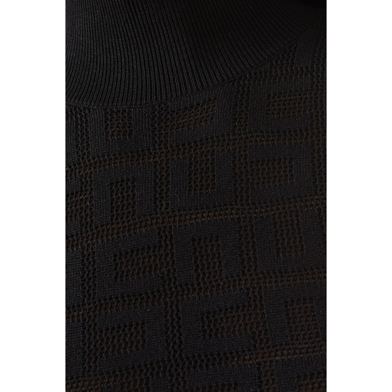 Elisabetta Franchi - Logo Midi Dress in Knit Black