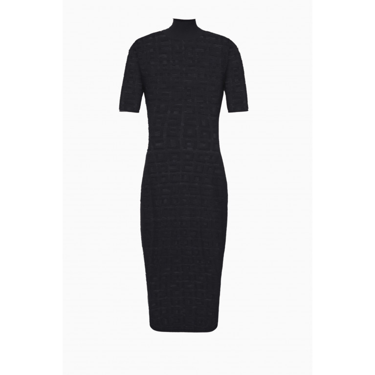 Elisabetta Franchi - Logo Midi Dress in Knit Black