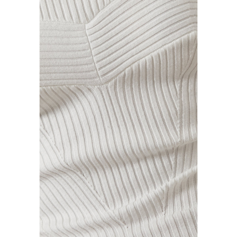Elisabetta Franchi - Ribbed Midi Dress in Knit White
