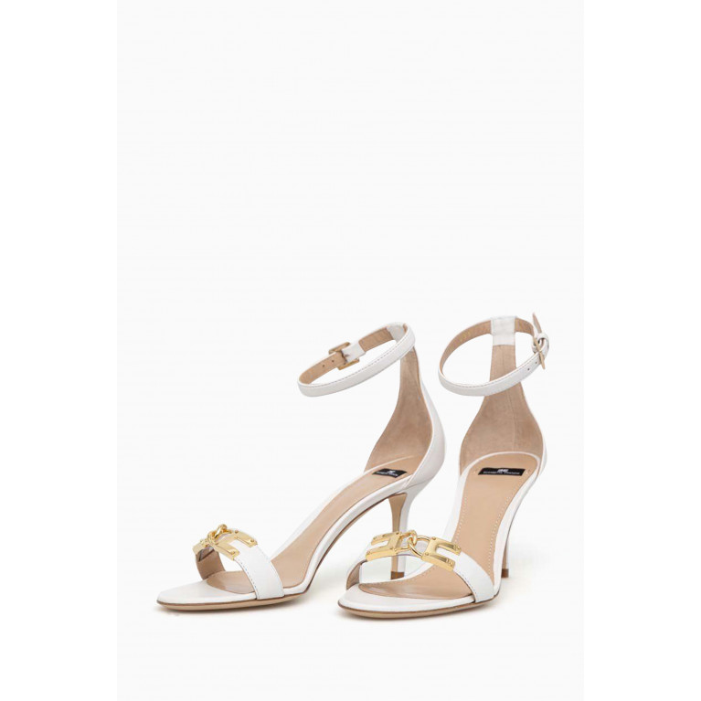 Elisabetta Franchi - Chain 70 Sandals in Leather White