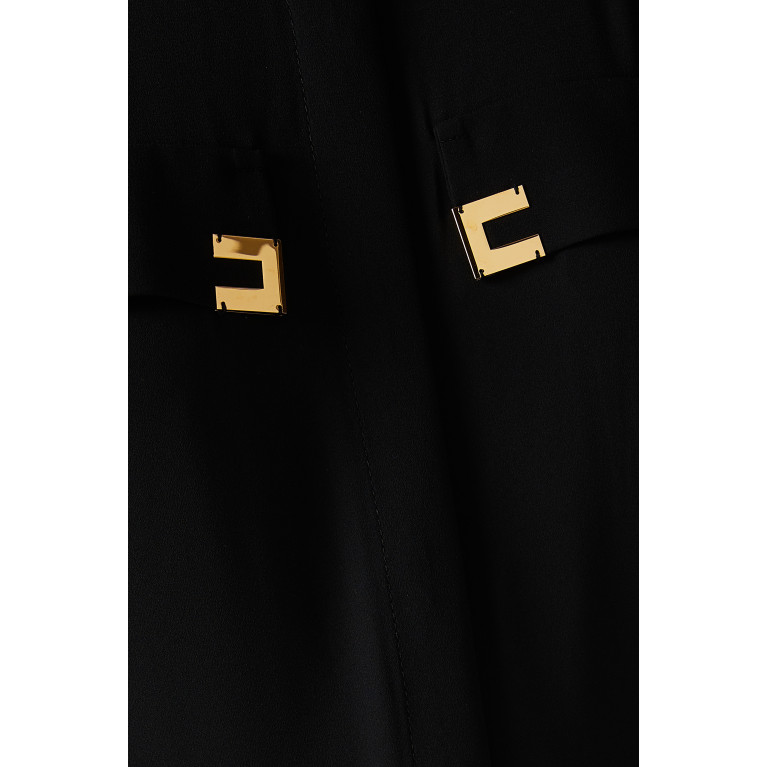 Elisabetta Franchi - Logo Blouse in Crepe Black