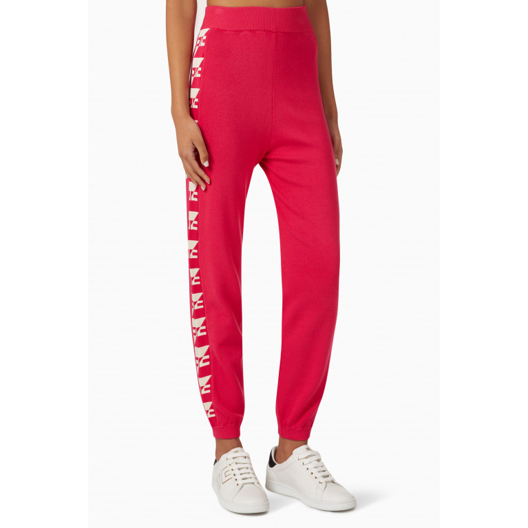Elisabetta Franchi - Logo Tape Track Pants in Knit Pink