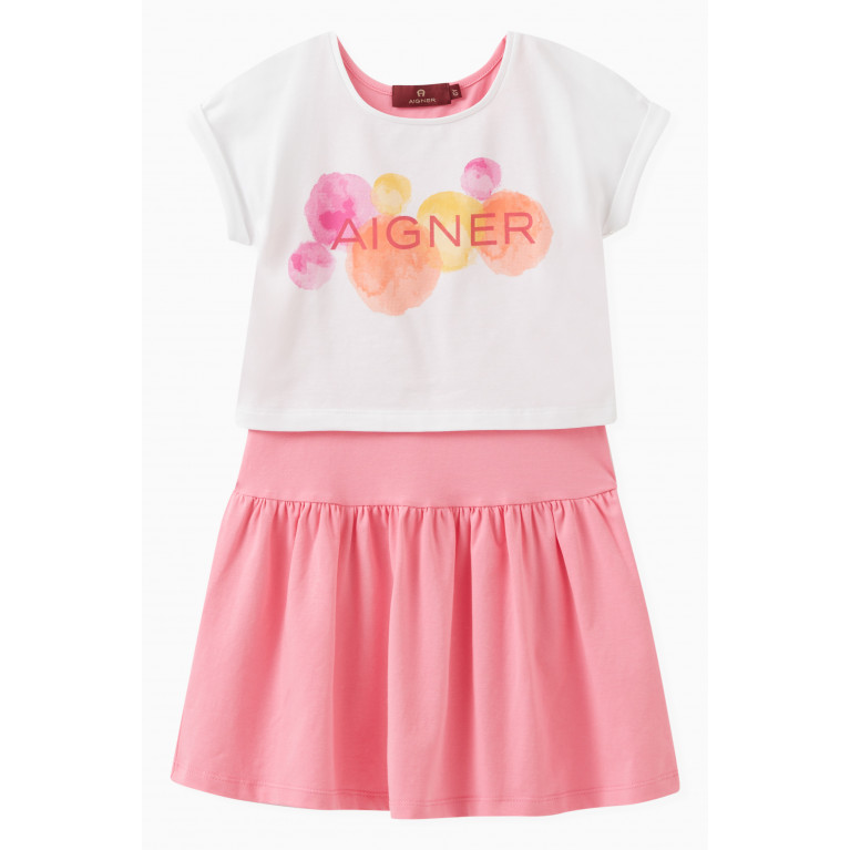 AIGNER - Logo Dress Set in Cotton Pink