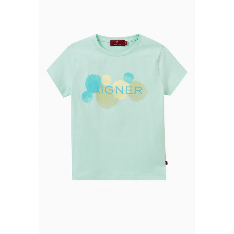 AIGNER - Logo T-shirt in Cotton Green