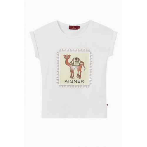 AIGNER - Camel Logo T-shirt in Cotton