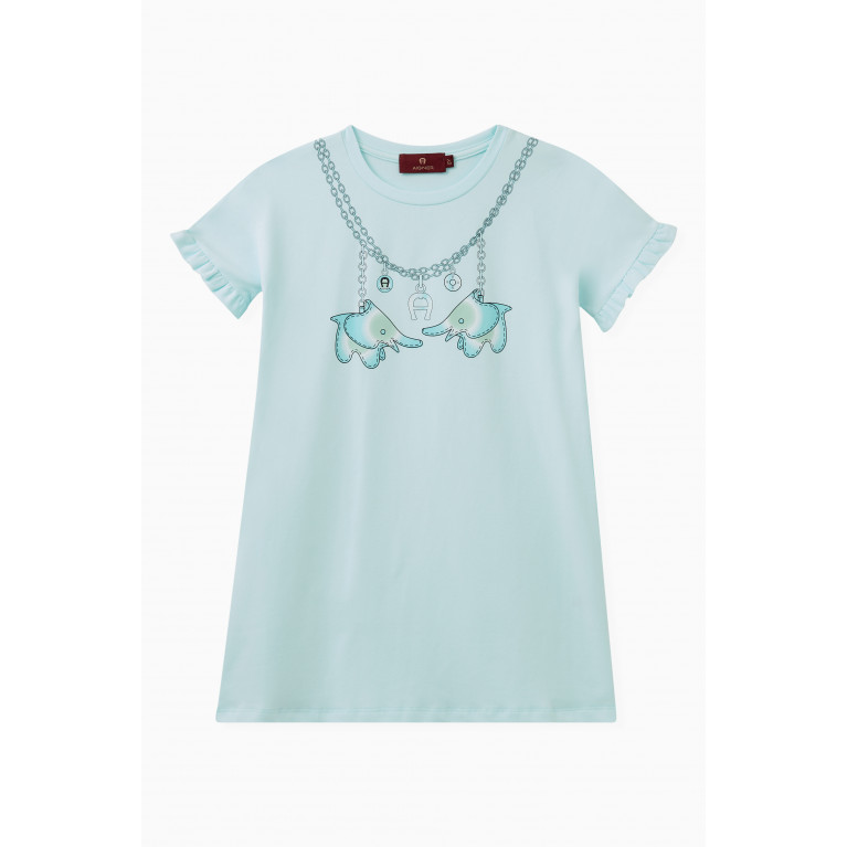 AIGNER - Necklace Dress in Cotton Jersey Blue