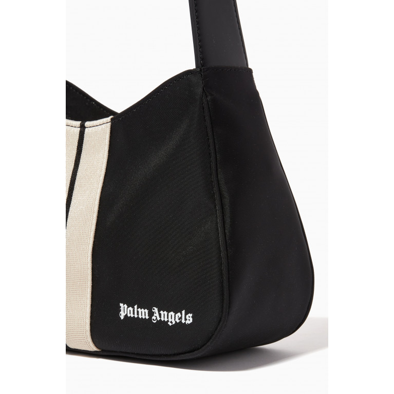 Palm Angels - Venice Track Hobo Bag in Canvas Black