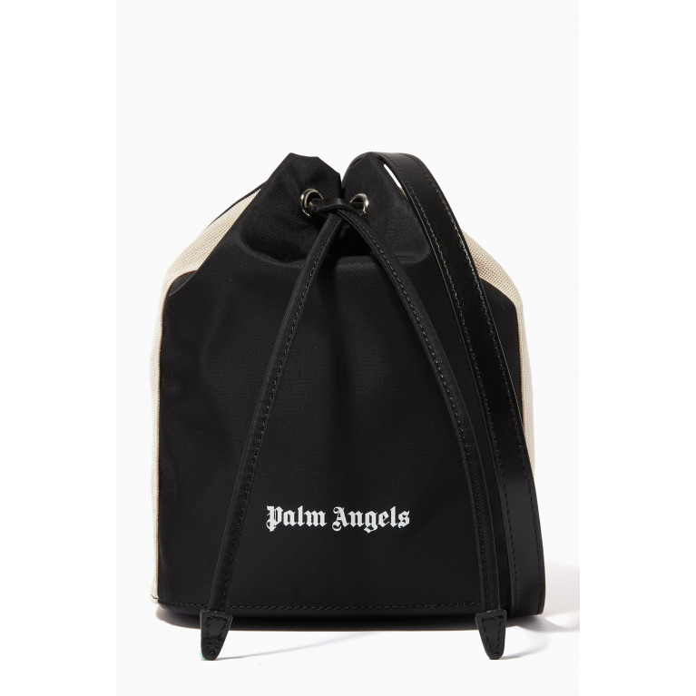 Palm Angels - Venice Track Drawstring Bag in Canvas Black