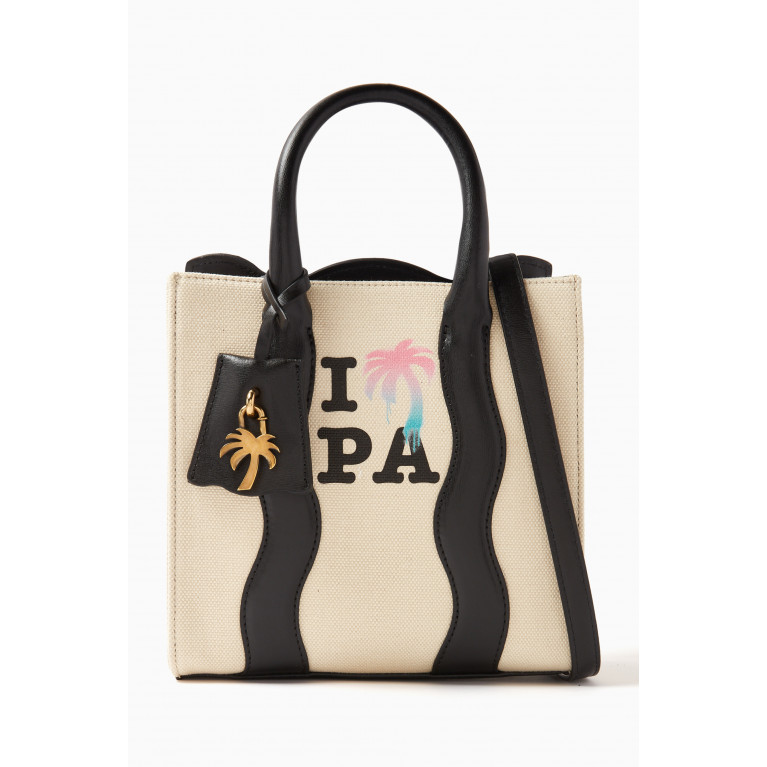 Palm Angels - Mini I LOVE PA Tote Bag in Canvas & Leather