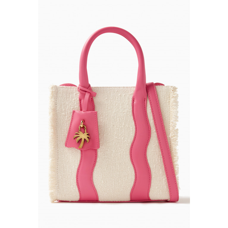 Palm Angels - Mini Fringed Tote Bag in Canvas & Leather