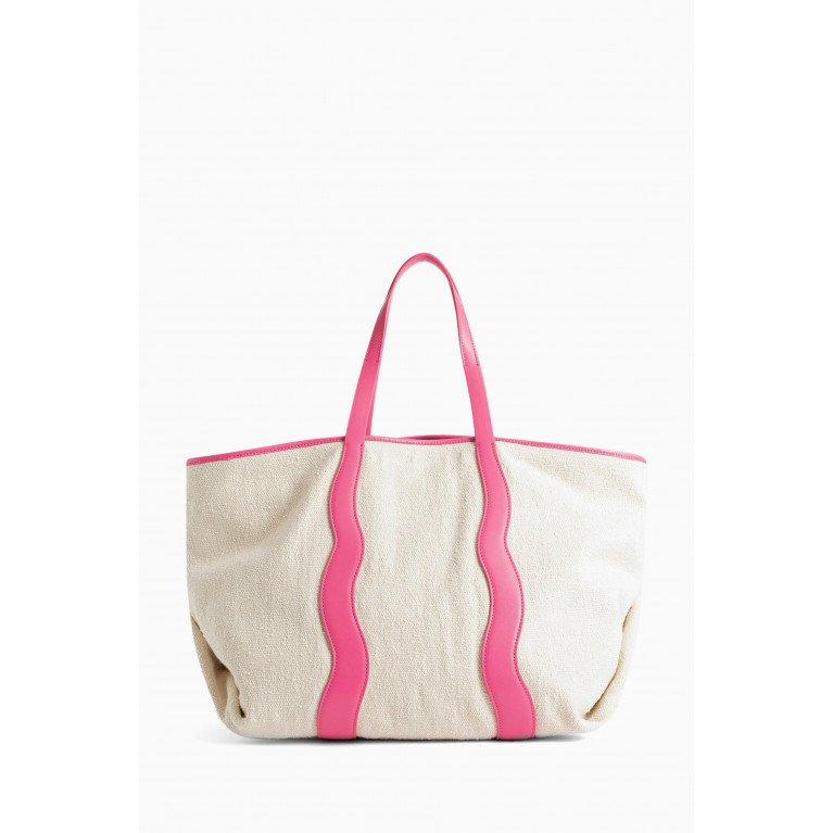 Palm Angels - Cabas Tote Bag in Canvas & Leather