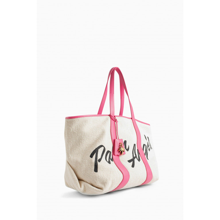 Palm Angels - Cabas Tote Bag in Canvas & Leather