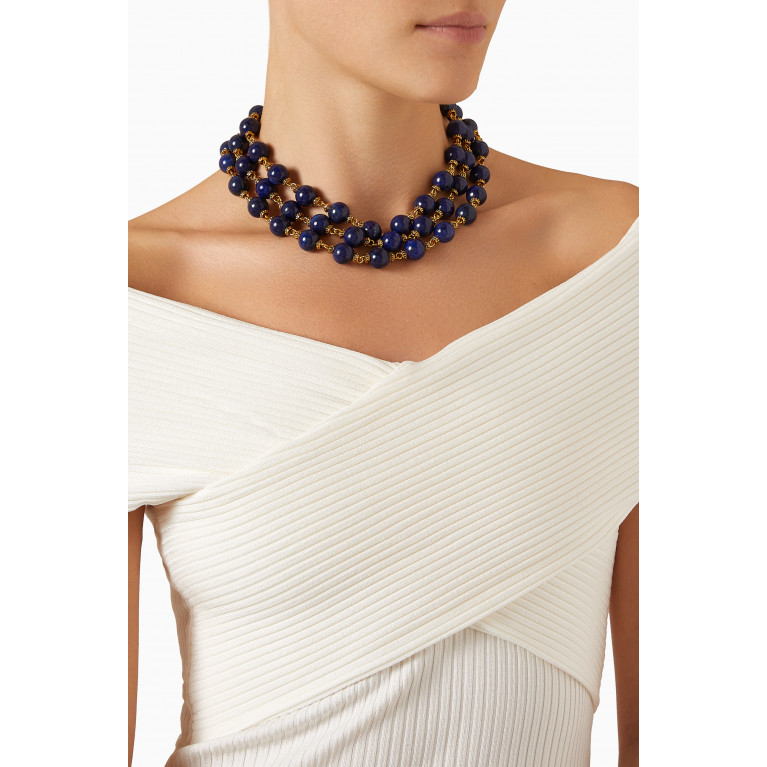 Mon Reve - Peaceful Necklace in Lapis & Gold-plated Brass