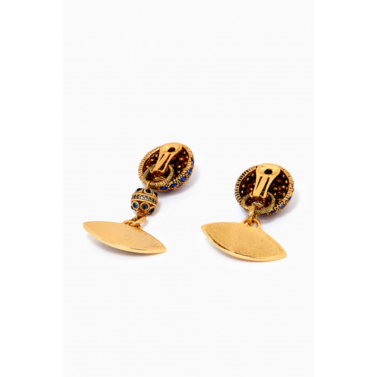 Mon Reve - Eye Lapis Lazuli Clip-on Earrings in Gold-plated Brass