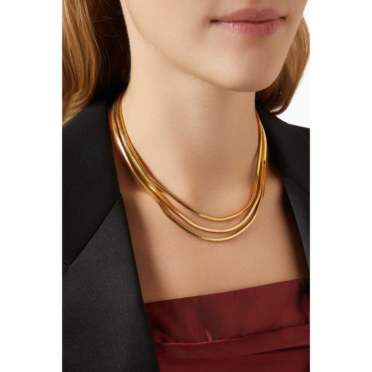 Mon Reve - Layered Chain Necklace in Gold-plated Brass
