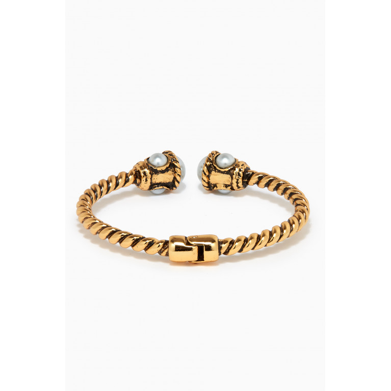 Mon Reve - Perla Pearl Cuff Bracelet in Gold-plated Brass