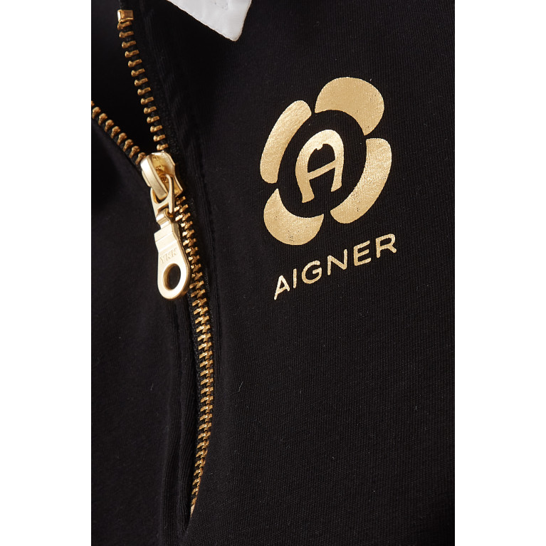 AIGNER - Logo Collar Dress in Cotton