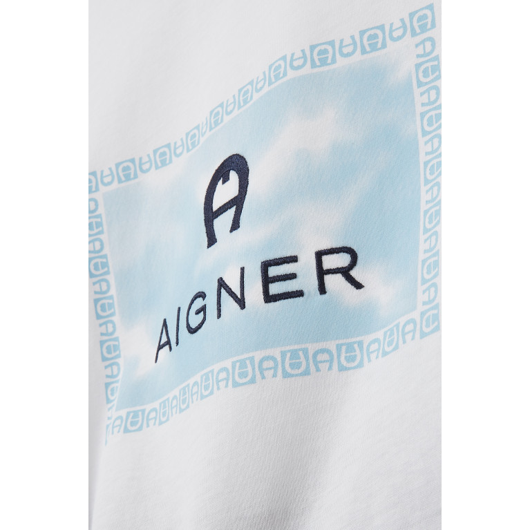 AIGNER - Logo T-shirt in Cotton Blue